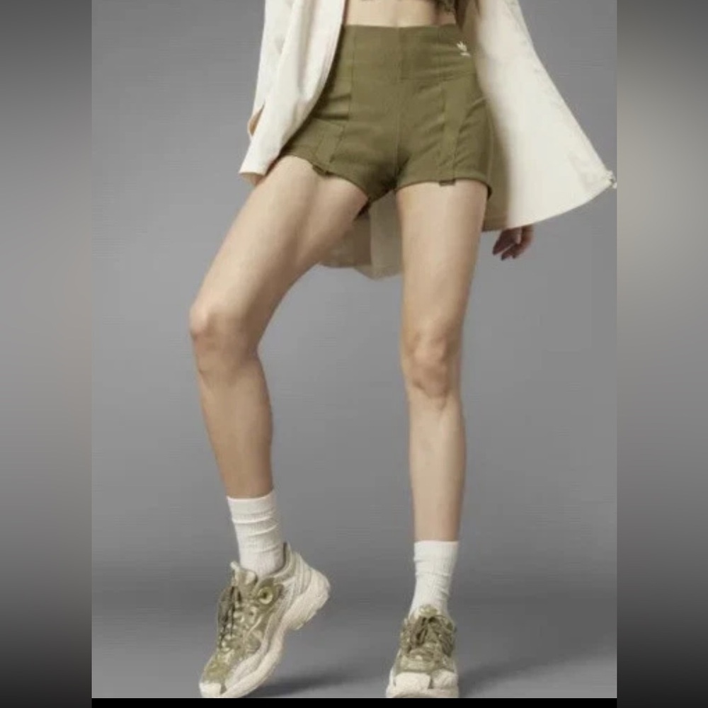 Adidas originals olive detachable two in one rib knit leggings XL 14 16 - Picture 2 of 7